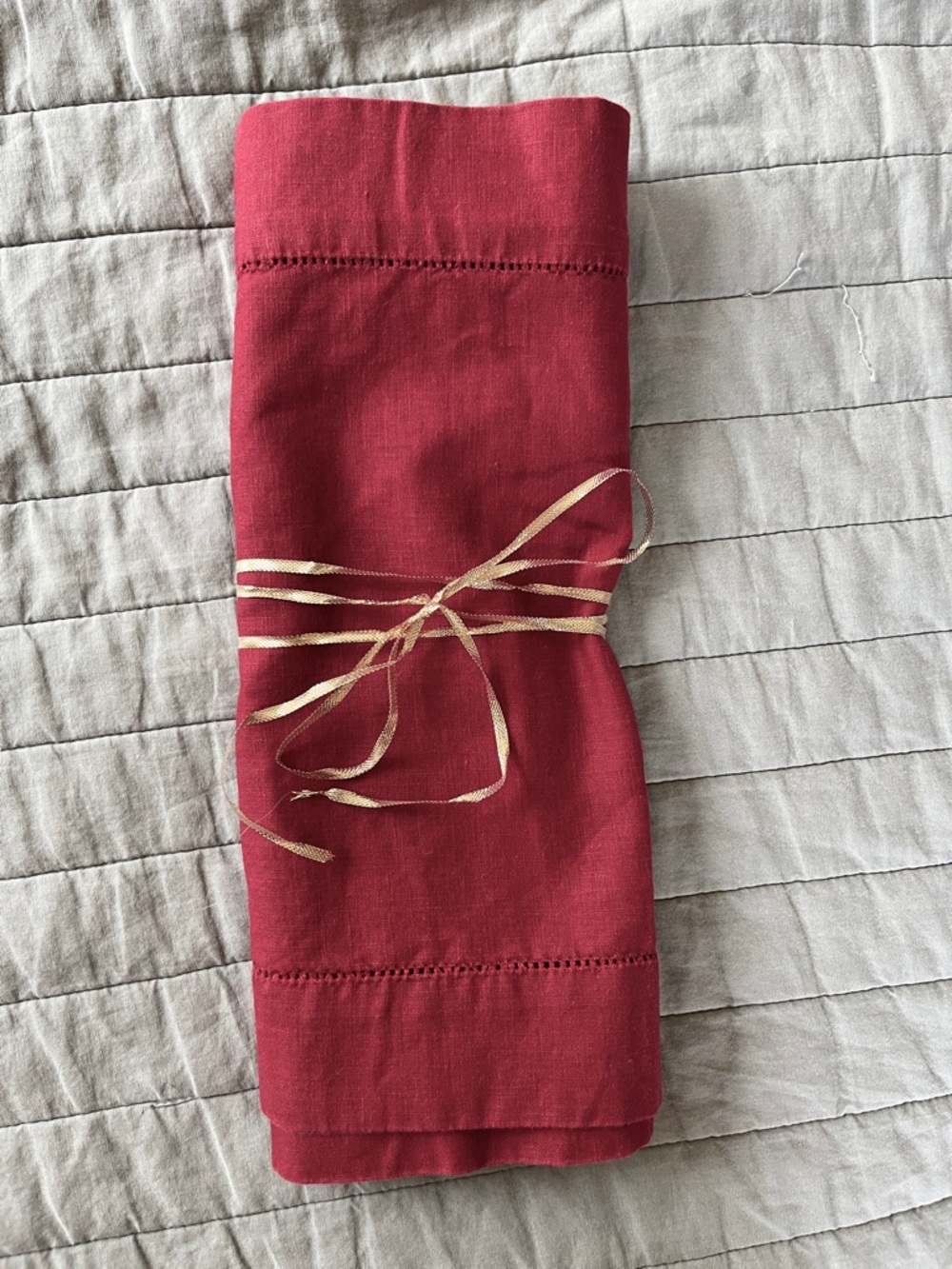 Set of 4 Red Linen Placemats